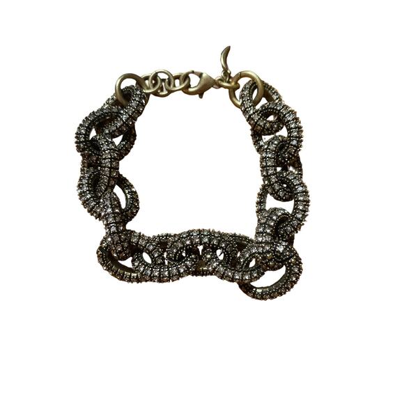 Banana Republic Woman's Gold Tone Black Chain Link Bracelet 8.5 Inch - Picture 9 of 9